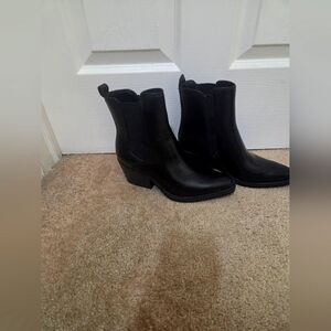 a.n.a Black Ankle Booties with Chunky Heel